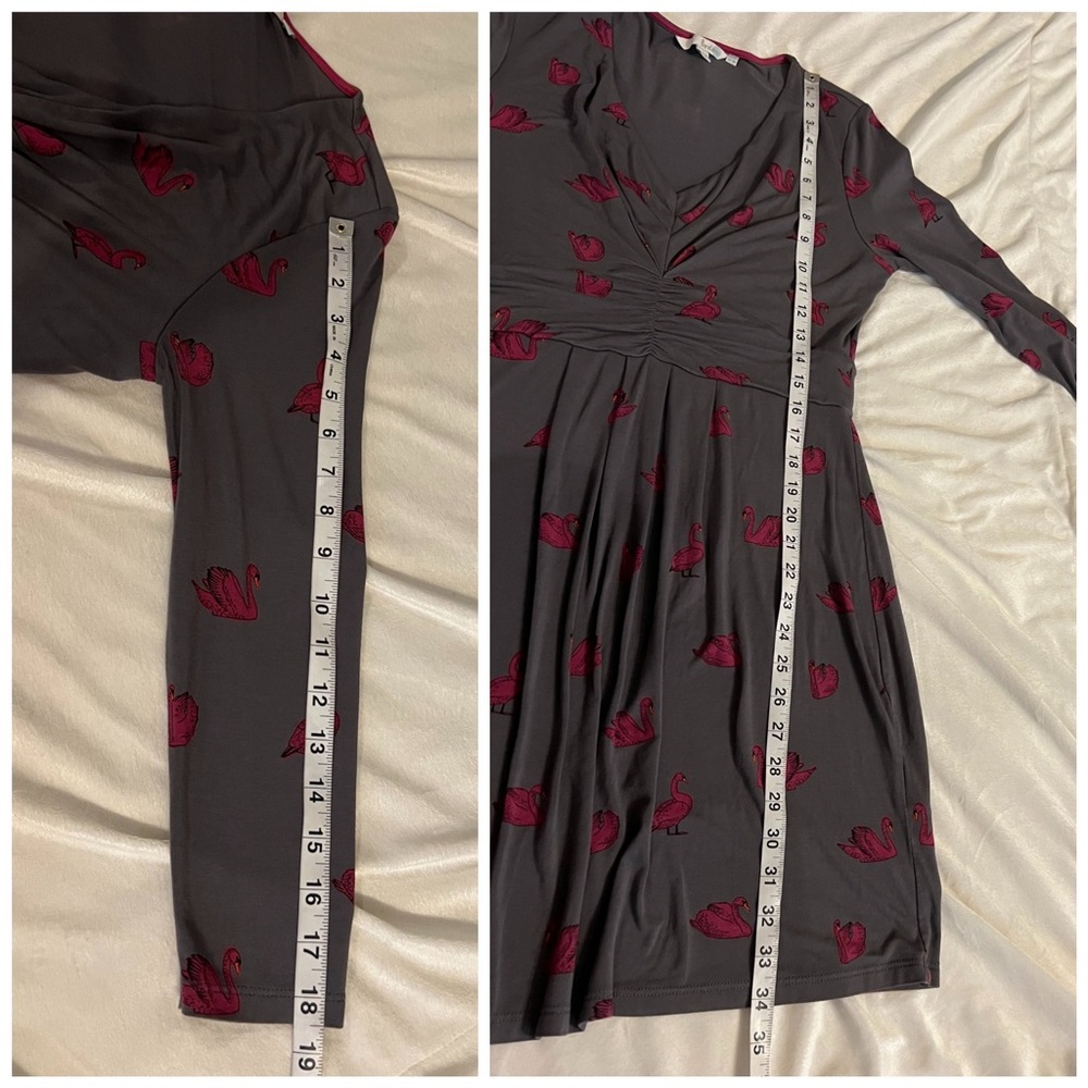 054 Boden Marion swan print dress 6 - Picture 5 of 7